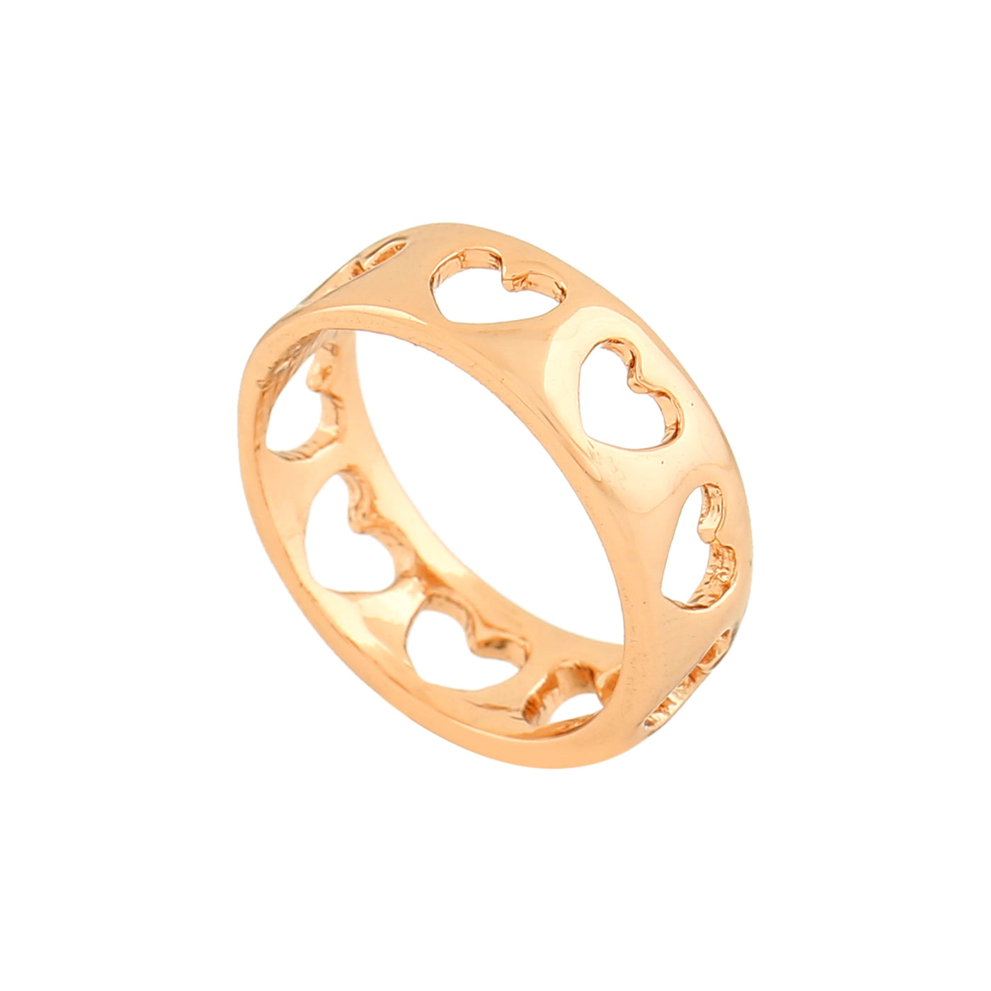 Estele Rose Gold Plated Heart-Shaped Finger Ring for Women
