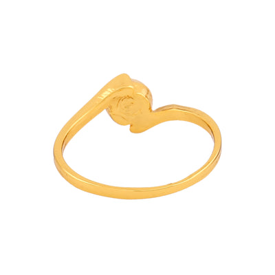 Estele Gold Plated Graceful Finger Ring with Pearl for Women