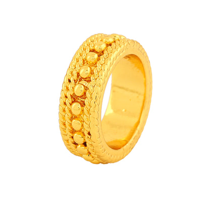 Estele Gold Plated Classic Patterned Finger Ring for Women