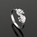 Estele Rhodium Plated Twisted Wings Finger Ring for Women