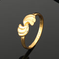 Estele Gold Plated Twisted Wings Finger Ring for Women