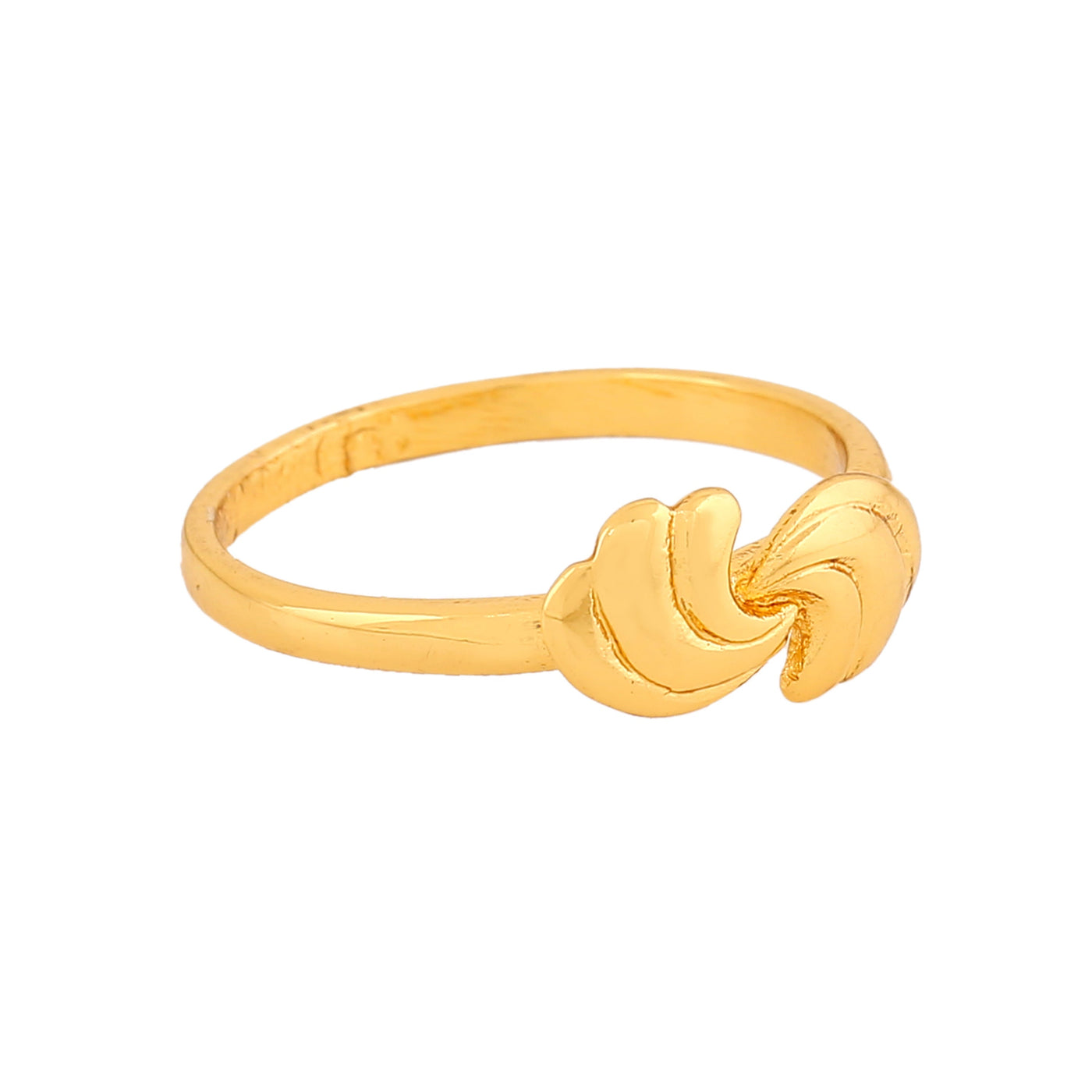 Estele Gold Plated Twisted Wings Finger Ring for Women