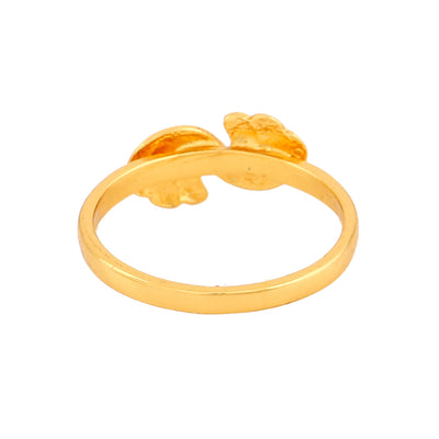 Estele Gold Plated Twisted Wings Finger Ring for Women