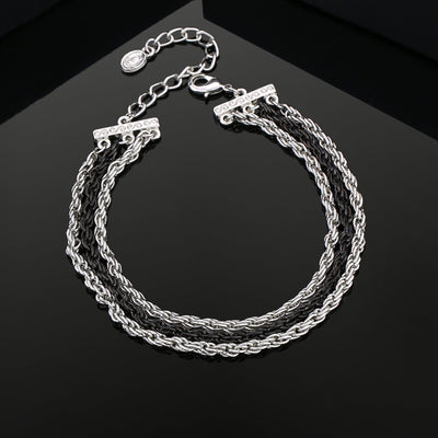 Estele Rhodium & Black Nickel Plated Stunning Bracelet for Girls and Women