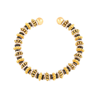 Estele Gold & Rhodium Plated Twist & Twirl Kada Bracelet for Women