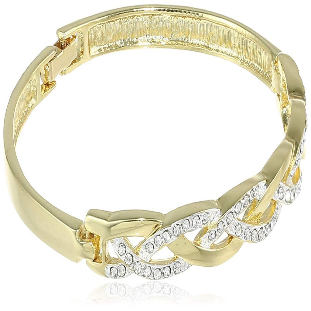 Estele gold plated Diamond Trendy Twists Bracelet for Women