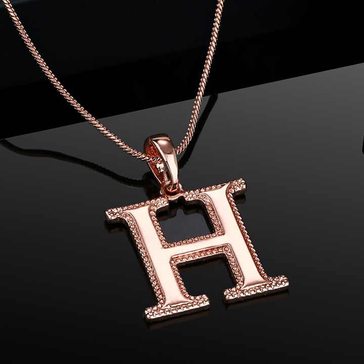 Estele Rosegold Plated "H" Letter Charm Pendant for Women / Girls