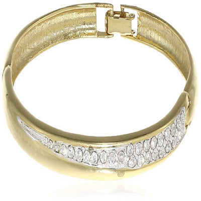 Estele 24 Kt Gold Plated Ice Slope Cuff Bracelet for women