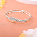 Estele Rhodium Plated Attractive Bracelet with Crystals for Women