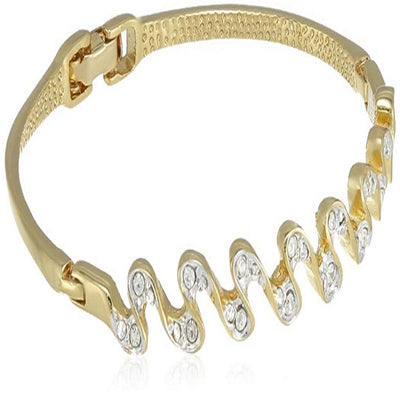 Estele Gold and Silver Plated Continuous Wave Cuff Bracelet
