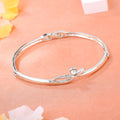Estele Rhodium Plated Splendid Bracelet with Crystals for Women