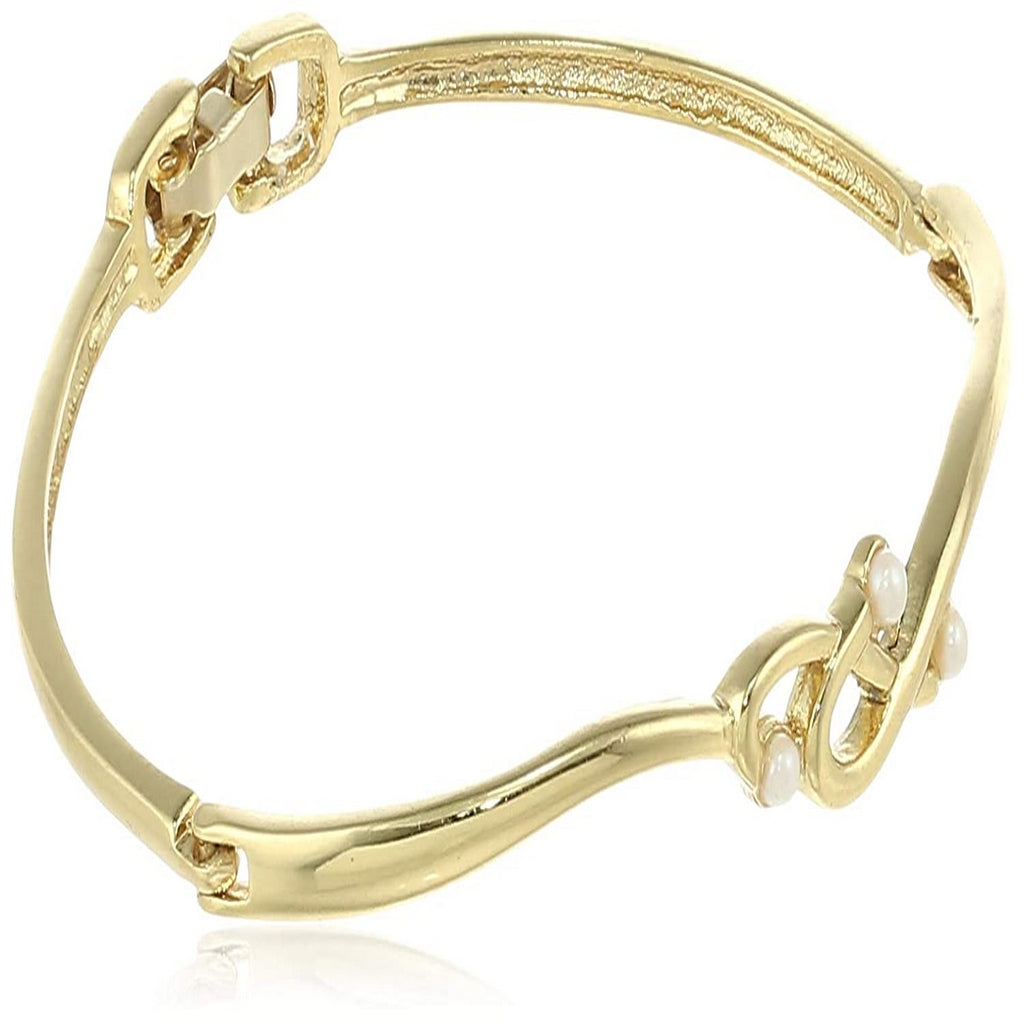 Estele Gold Plated Conjoined Pearl Cuff Bracelet for women