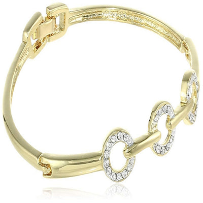 Estele Gold and Silver Plated Triple Donut Cuff Bracelet for women