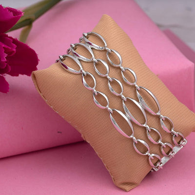 Estele Rhodium Plated Infinity Flexible Bracelet for women