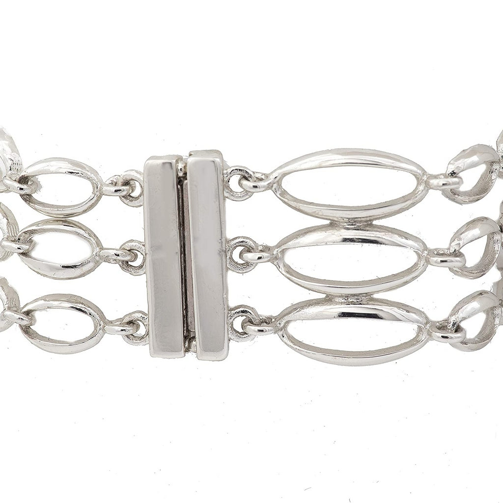 Estele Rhodium Plated Infinity Flexible Bracelet for women