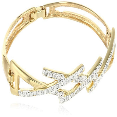 Estele  Gold and Silver Plated Diamond Grill Cuff Bracelet for women