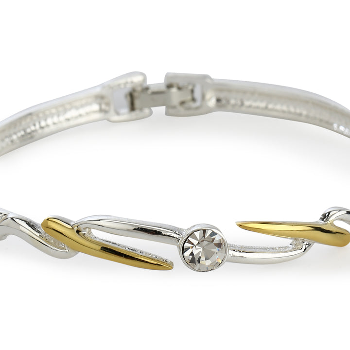 Estele Gold & Rhodium Plated Spike Designer Bracelet For Women