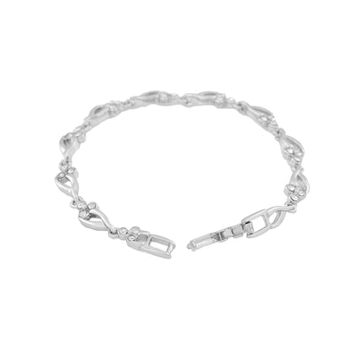 Estele Rhodium Plated Gorgeous Bracelet with Crystals for Women