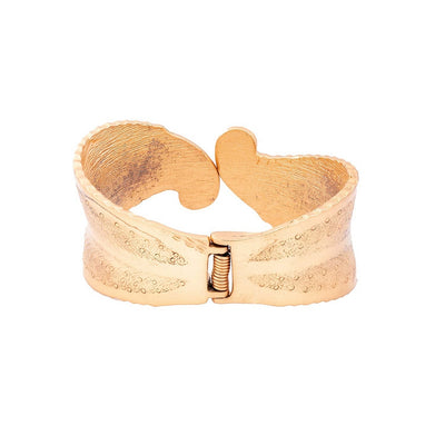 Estele Gold Plated Egyptian Leaf Cuff Bracelet for women (adjustable)