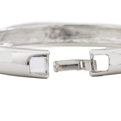 Estele Rhodium Plated Pathway Enamel Cuff Bracelet for women