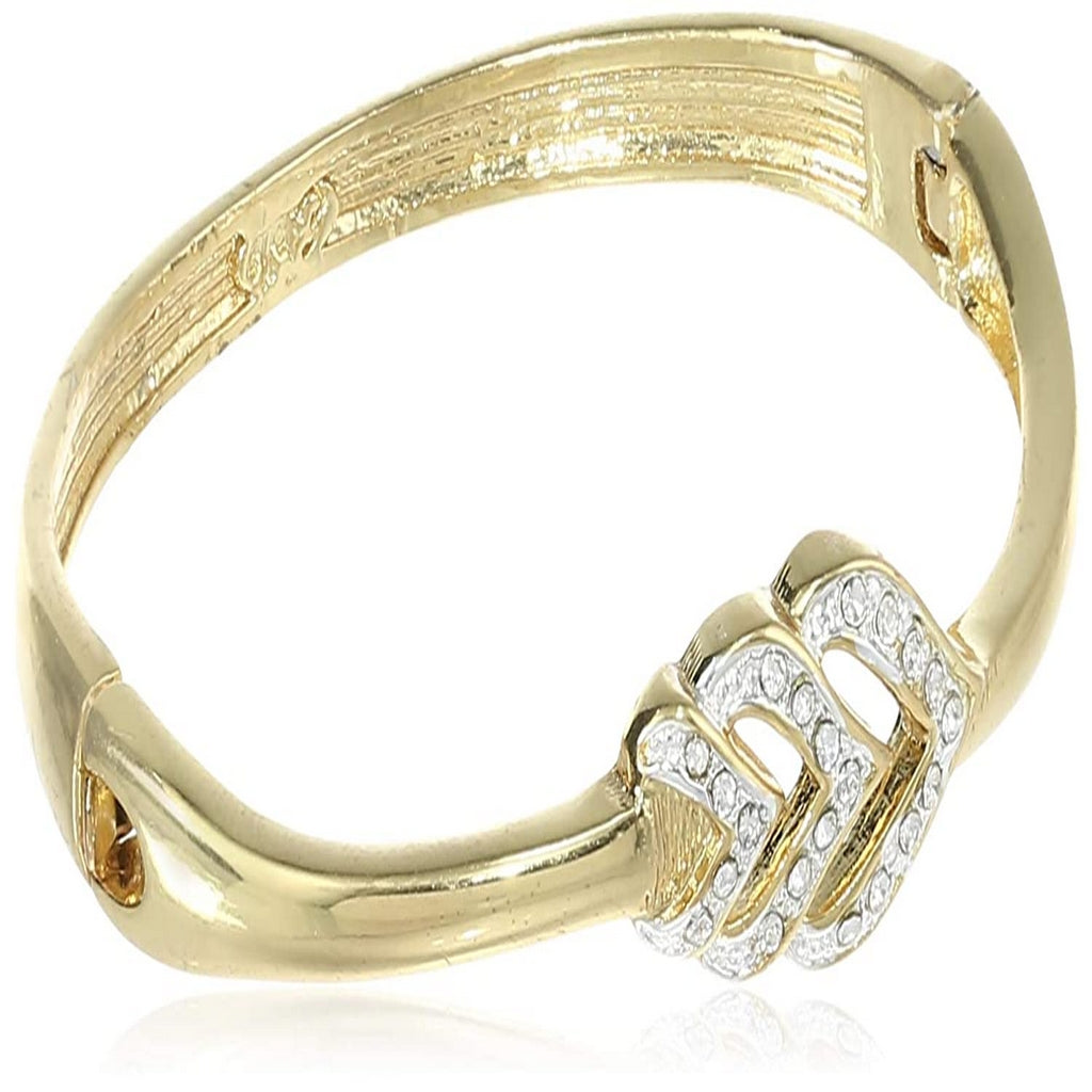 Estele Gold Plated Deep Heart Cuff Bracelet   for women