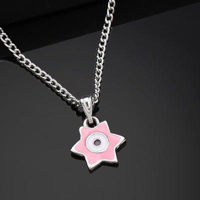 Estele Rhodium Plated Elegant Star Designer Evil Eye Charm Pendant with Enamels for Girls/Women