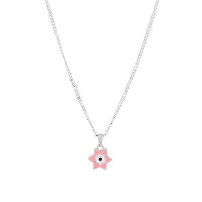 Estele Rhodium Plated Elegant Star Designer Evil Eye Charm Pendant with Enamels for Girls/Women