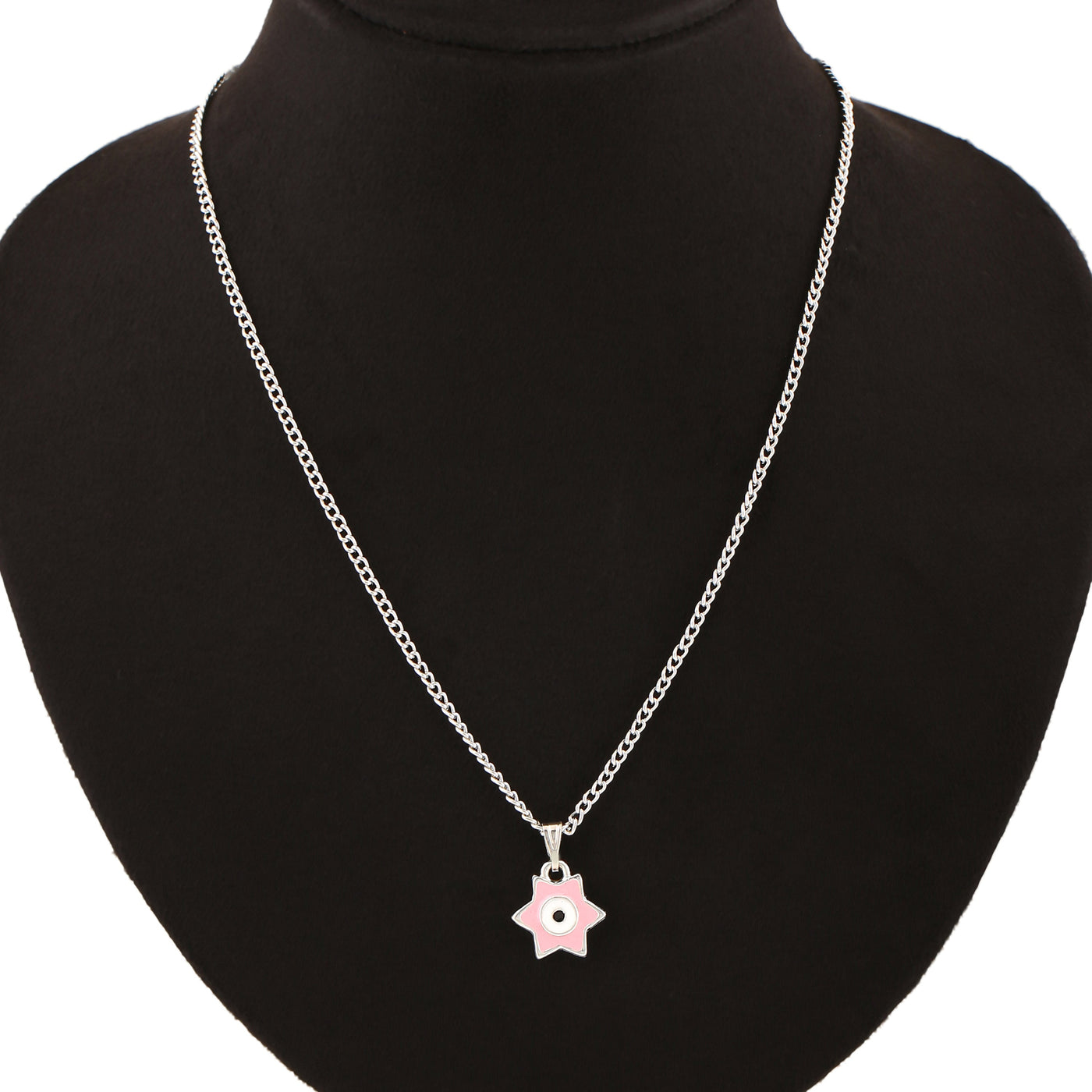 Estele Rhodium Plated Elegant Star Designer Evil Eye Charm Pendant with Enamels for Girls/Women