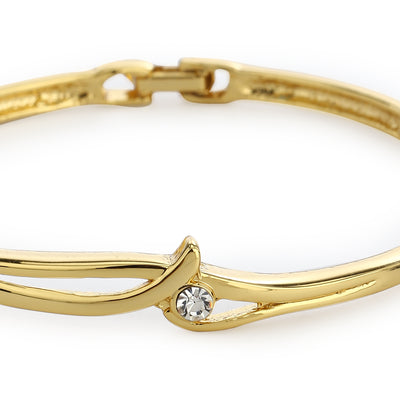 Gold Plated White Stone Kaada Bracelet For Women