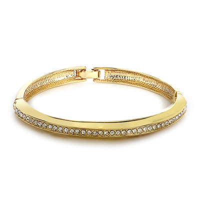 Gold Tone Plated White Stone Kaada Bracelet For Womens
