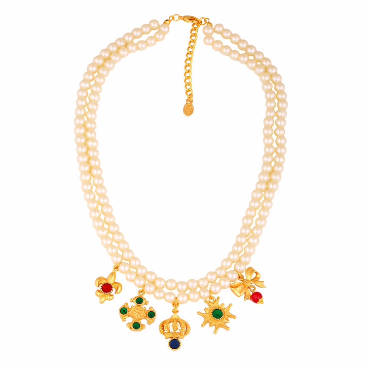 Estele Gold Plated Hanging Charm Designer Necklace for Women