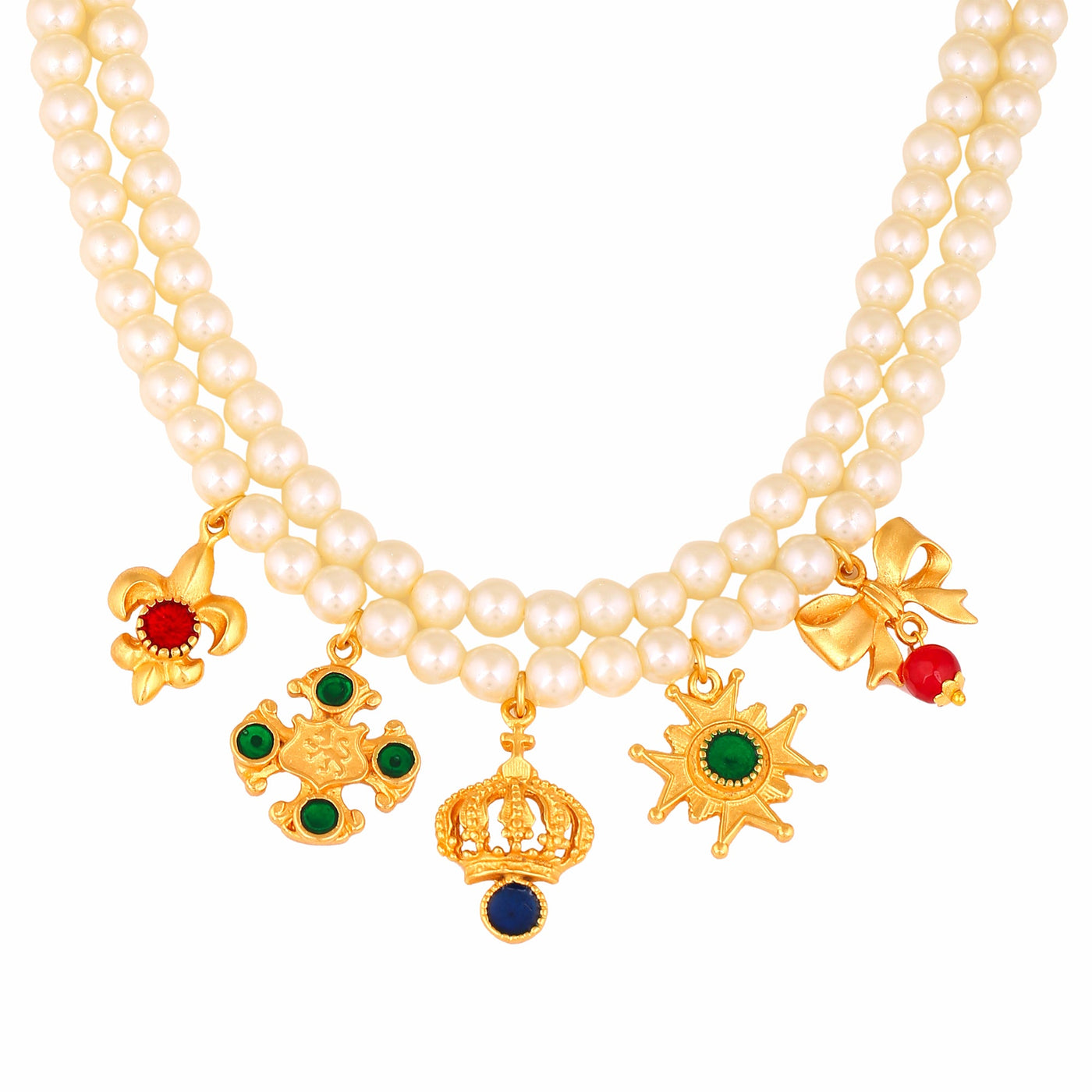 Estele Gold Plated Hanging Charm Designer Necklace for Women