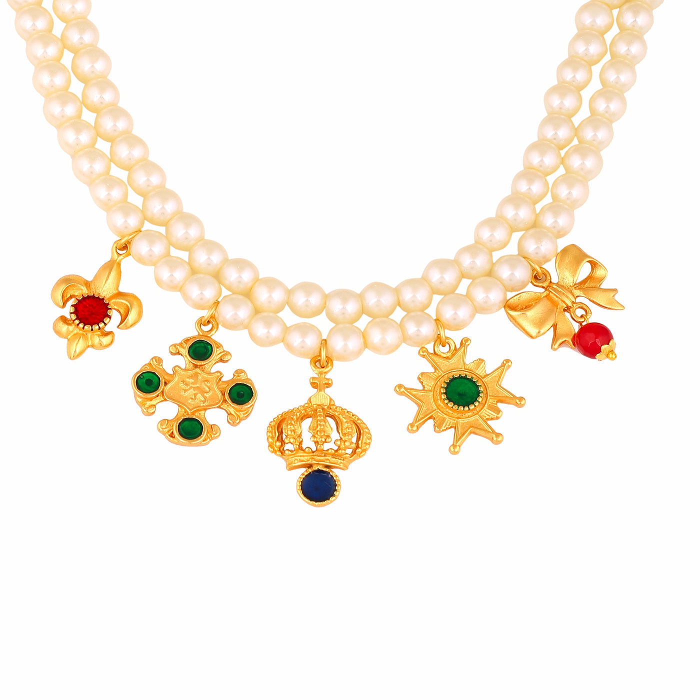 Estele Gold Plated Hanging Charm Designer Necklace for Women