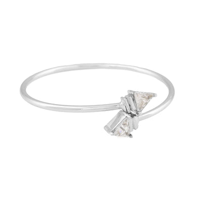 Estele Rhodium Plated Dazzling Bracelet with Crystals for Women