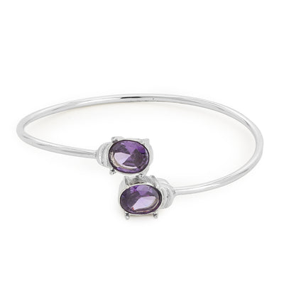 Estele Silver Colour With Purple Stone Bracelets for women