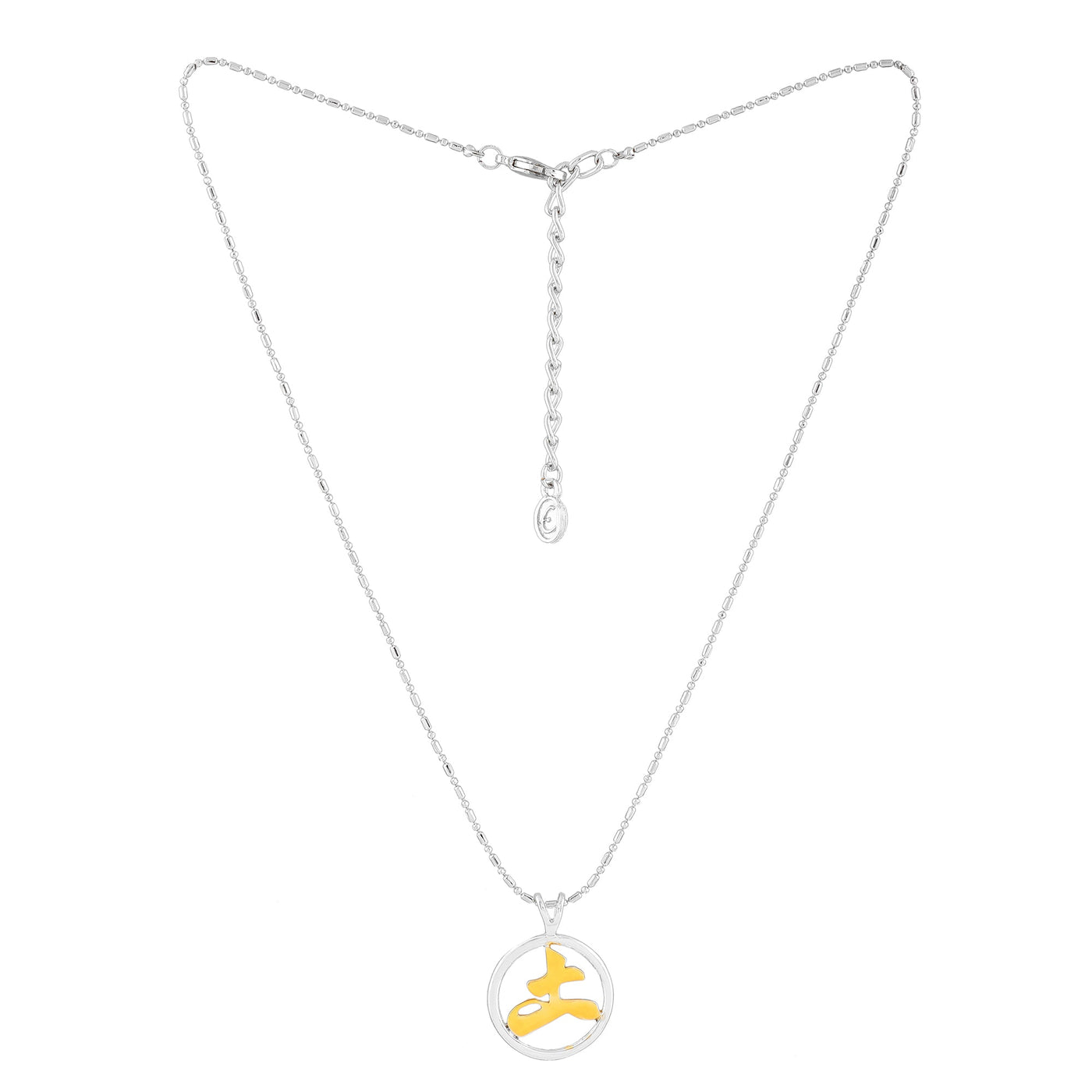 Estele Gold & Rhodium Plated Chinese Astrological "Earth" Symbol Necklace Set for Women