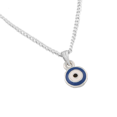 Estele Rhodium Plated Round Shaped Evil Eye Charm Pendant for Girls/Women