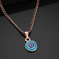 Estele Rose Gold Plated Round Shaped Evil Eye Charm Pendant for Girls/Women