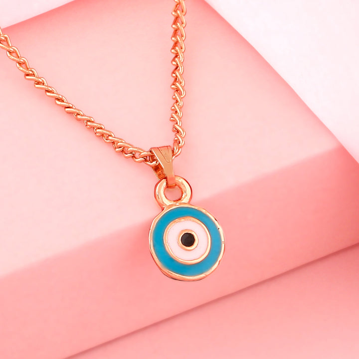 Estele Round Shaped Evil Eye Charm Pendant/Necklace for Girls & Women's