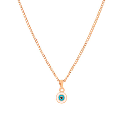 Estele Rose Gold Plated Round Shaped Evil Eye Charm Pendant for Girls/Women