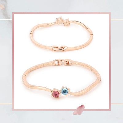 Estele Rose Gold Plated Beautiful Adjustable Bracelet with Austrian Crystal For Girls & Women