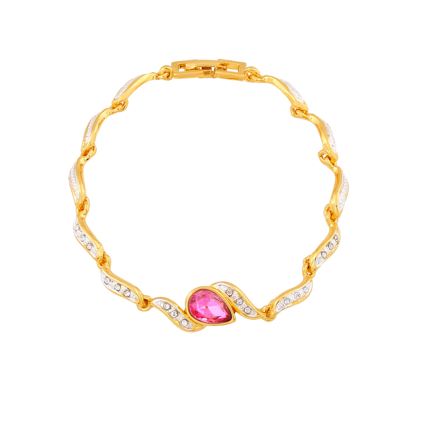Estele Gold & Rhodium Plated Lovely Bracelet with Crystals for Women