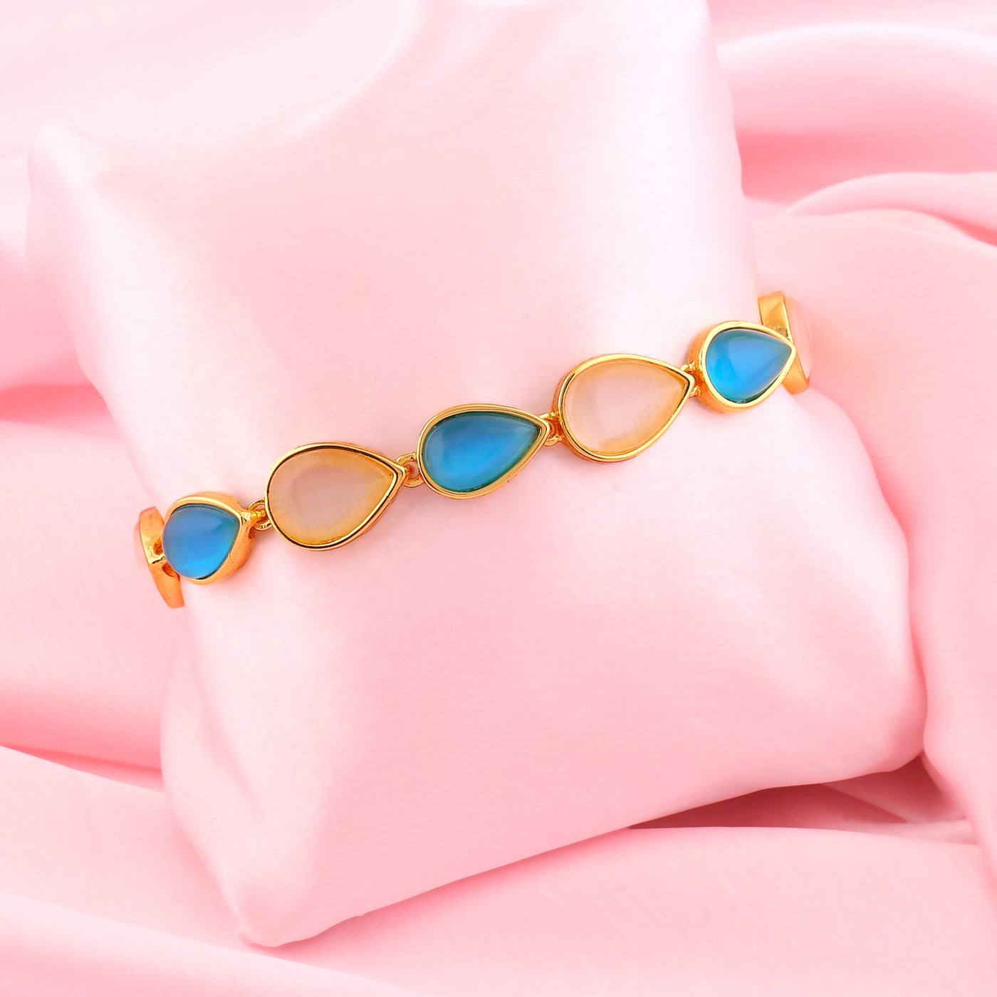 Estele Gold Plated Pear Designer Bracelet for Women