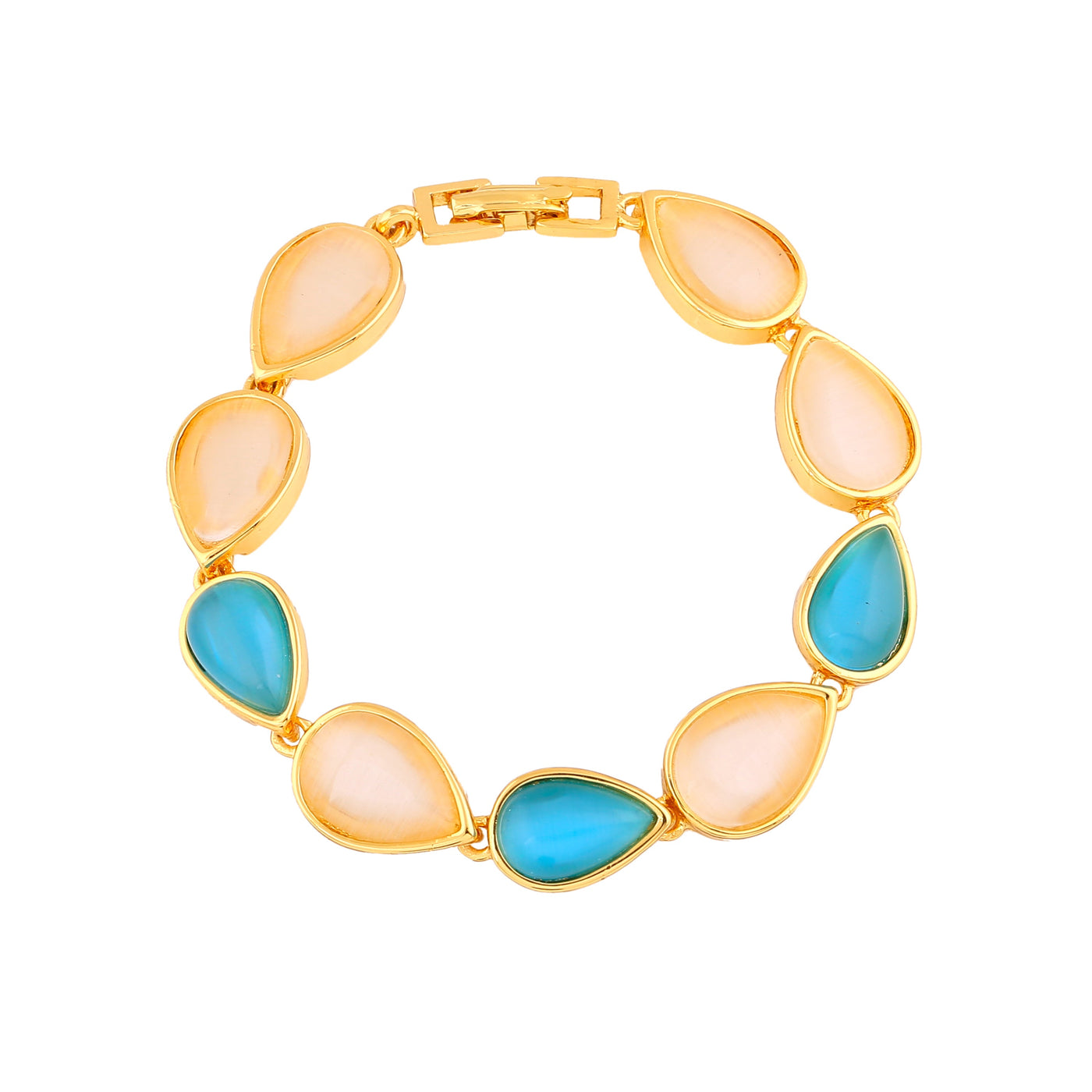 Estele Gold Plated Pear Designer Bracelet for Women