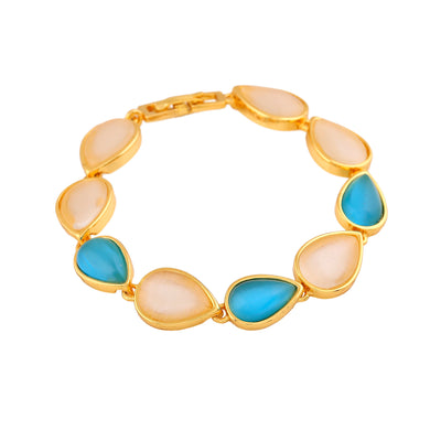 Estele Gold Plated Pear Designer Bracelet for Women