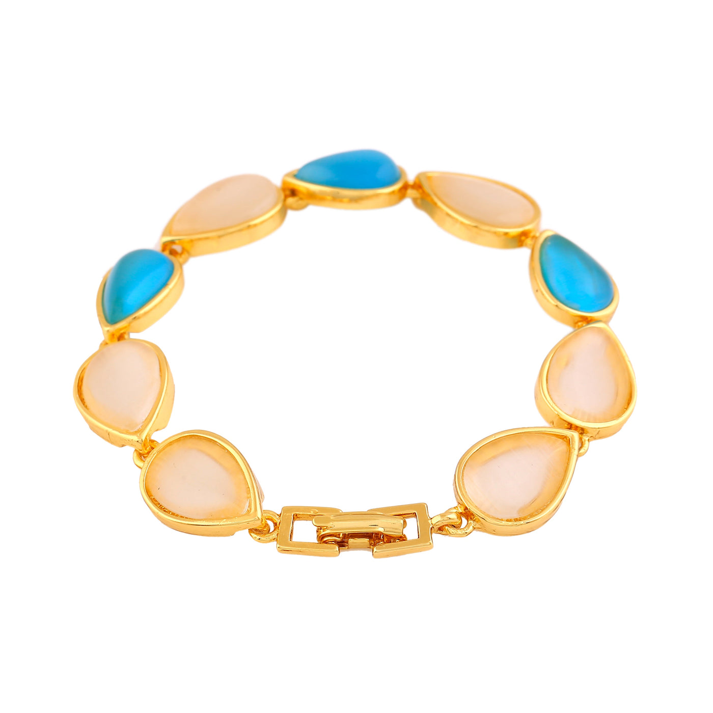 Estele Gold Plated Pear Designer Bracelet for Women