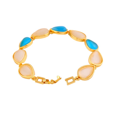 Estele Gold Plated Pear Designer Bracelet for Women