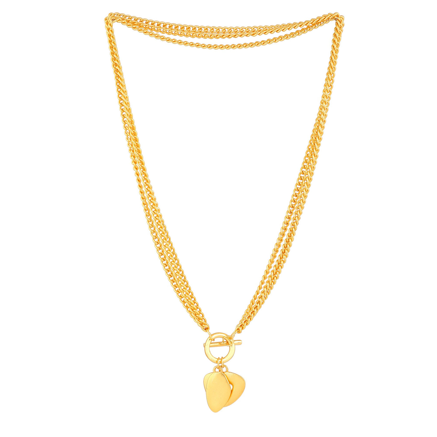 Estele Gold Plated Charm Designer Necklace Set for Women