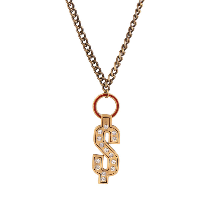 Estele Brass Oxidised Plated Dollar Designer Pendant Necklace for Women