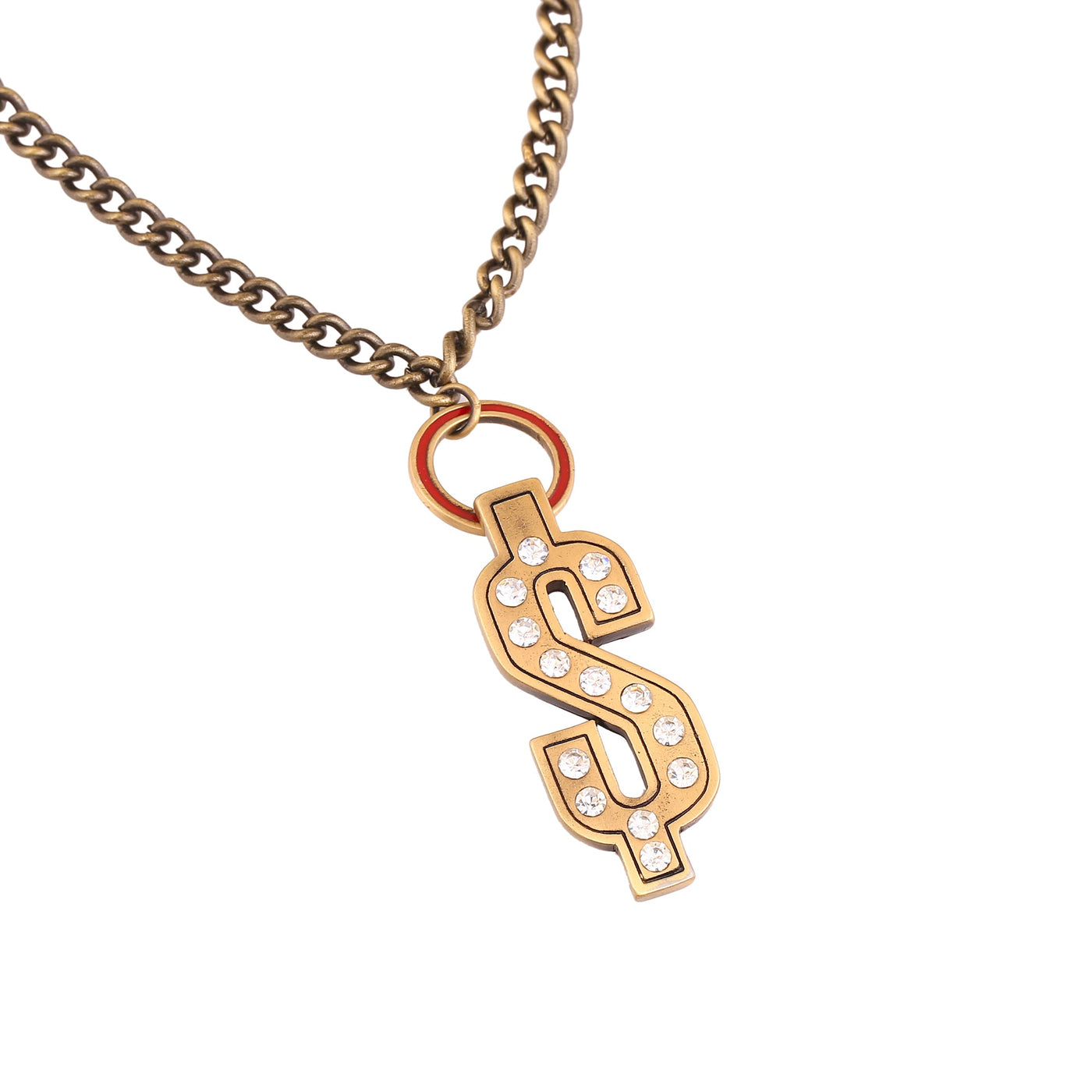 Estele Brass Oxidised Plated Dollar Designer Pendant Necklace for Women